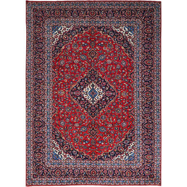 Persian Wool Hand Knotted Rug Red Blue 9.6X12.10 -O086426