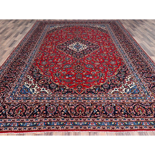 Persian Wool Hand Knotted Rug Red Blue 9.6X12.10 -O086426