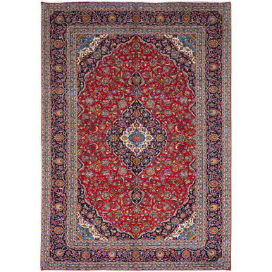 Persian Wool Hand Knotted Rug Red Blue 9.8X12.10 -O086427