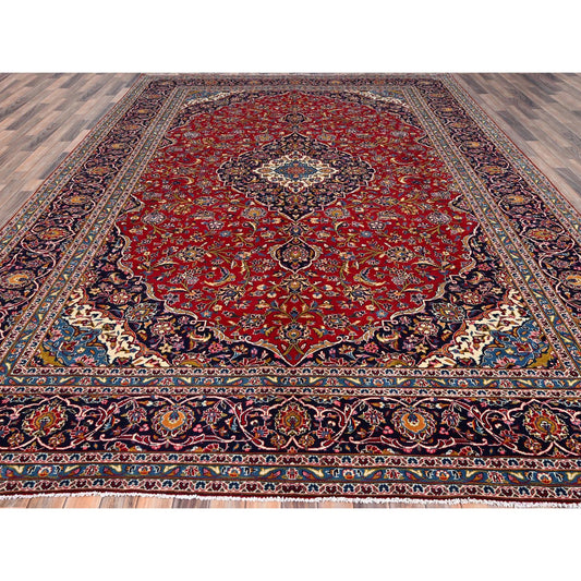 Persian Wool Hand Knotted Rug Red Blue 9.8X12.10 -O086427