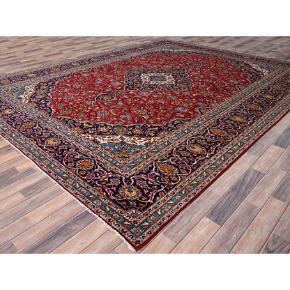 Persian Wool Hand Knotted Rug Red Blue 9.8X12.10 -O086427