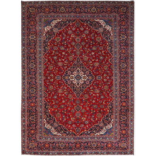 Persian Wool Hand Knotted Rug Red Blue 9.11X13.1 -O086430