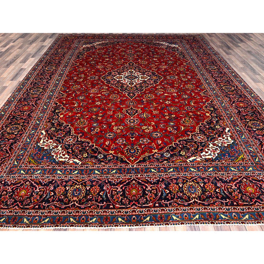 Persian Wool Hand Knotted Rug Red Blue 9.11X13.1 -O086430
