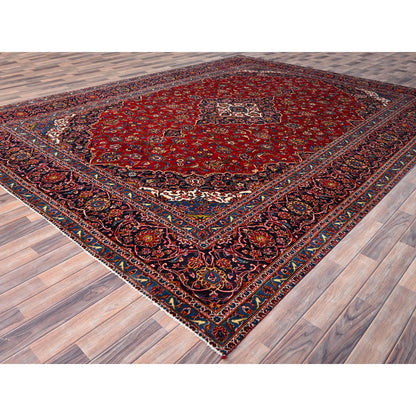 Persian Wool Hand Knotted Rug Red Blue 9.11X13.1 -O086430