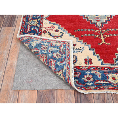 Kazak Wool Hand Knotted Rug Ivory Blue 3.10X5.8 -O086435