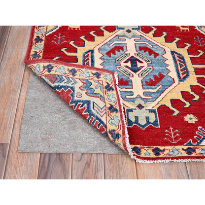 Kazak Wool Hand Knotted Rug Red Ivory 2.9X11.3 -O086442