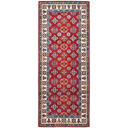 Kazak Wool Hand Knotted Rug Red Ivory 2.7X6.7 -O086443