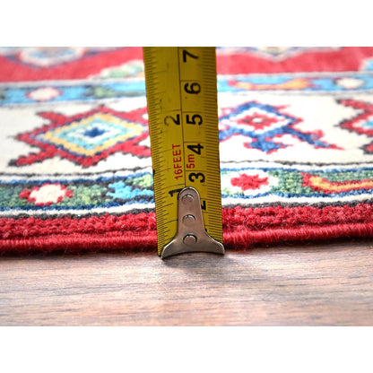 Kazak Wool Hand Knotted Rug Red Ivory 2.7X6.7 -O086443