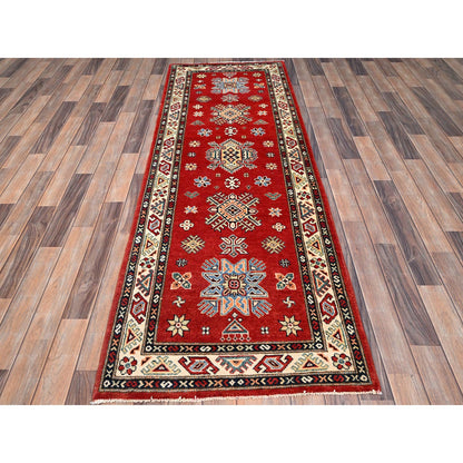 Kazak Wool Hand Knotted Rug Red Ivory 2.9X7.10 -O086448