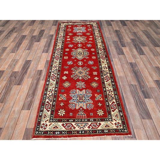 Kazak Wool Hand Knotted Rug Red Ivory 2.9X7.10 -O086448