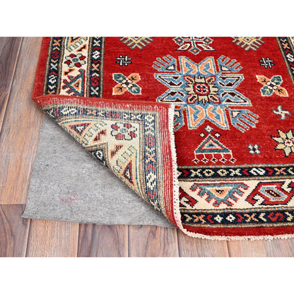Kazak Wool Hand Knotted Rug Red Ivory 2.9X7.10 -O086448