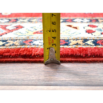 Kazak Wool Hand Knotted Rug Red Ivory 2.9X7.10 -O086448