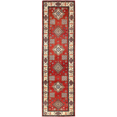 Kazak Wool Hand Knotted Rug Red Ivory 2.8X9.6 -O086450
