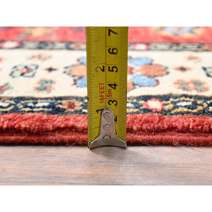 Kazak Wool Hand Knotted Rug Red Ivory 2.8X9.6 -O086450