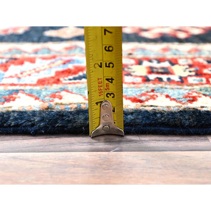 Kazak Wool Hand Knotted Rug Blue Red 2.7X10.1 -O086451