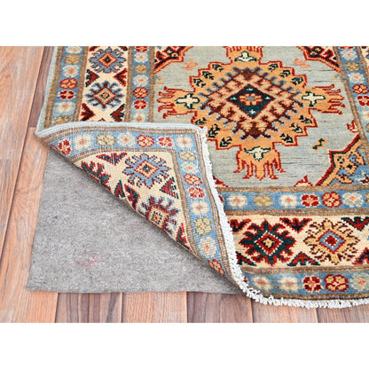 Kazak Wool Hand Knotted Rug Grey Ivory 2.8X9.5 -O086454