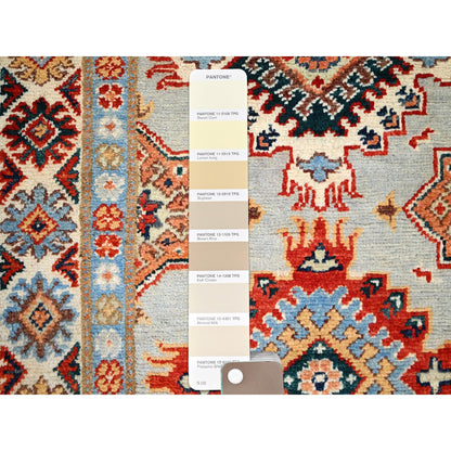 Kazak Wool Hand Knotted Rug Grey Ivory 2.8X9.5 -O086454