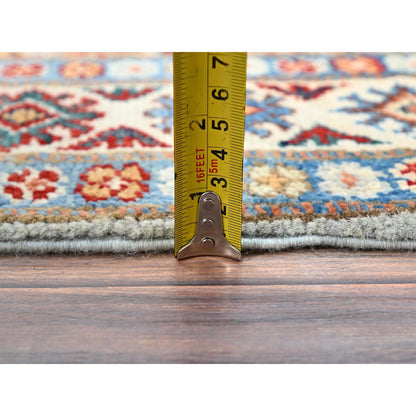 Kazak Wool Hand Knotted Rug Grey Ivory 2.8X9.5 -O086454