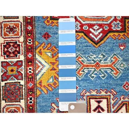 Kazak Wool Hand Knotted Rug Blue Ivory 2.9X9.5 -O086455