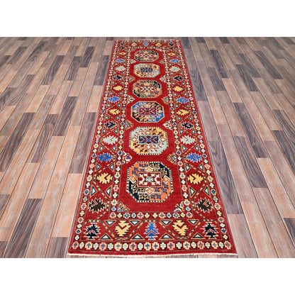 Kazak Wool Hand Knotted Rug Red Red 2.7X8.0 -O086457