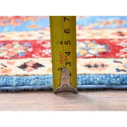 Kazak Wool Hand Knotted Rug Blue Red 2.8X7.10 -O086461