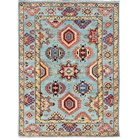 Kazak Wool Hand Knotted Rug Blue Blue 3.4X4.6 -O086464
