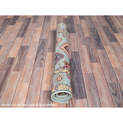 Kazak Wool Hand Knotted Rug Blue Blue 3.4X4.6 -O086464