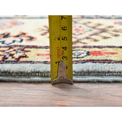 Kazak Wool Hand Knotted Rug Grey Beige 5.7X7.5 -O086470