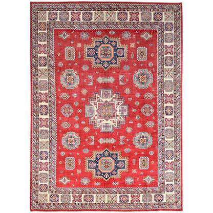 Kazak Wool Hand Knotted Rug Red Ivory 9.9X13.8 -O086471