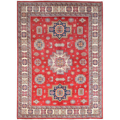Kazak Wool Hand Knotted Rug Red Ivory 9.9X13.8 -O086471