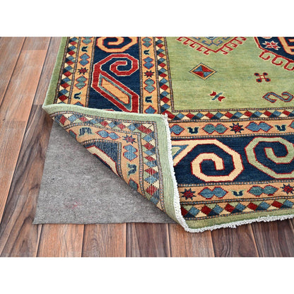 Kazak Wool Hand Knotted Rug Green Blue 8.1X9.6 -O086472