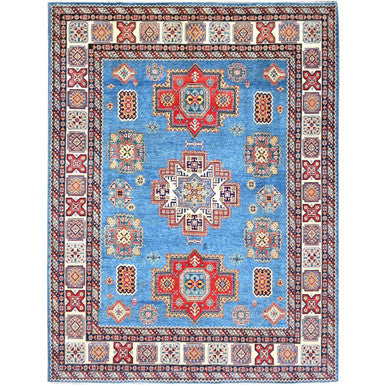 Kazak Wool Hand Knotted Rug Blue Ivory 8.11X11.8 -O086473