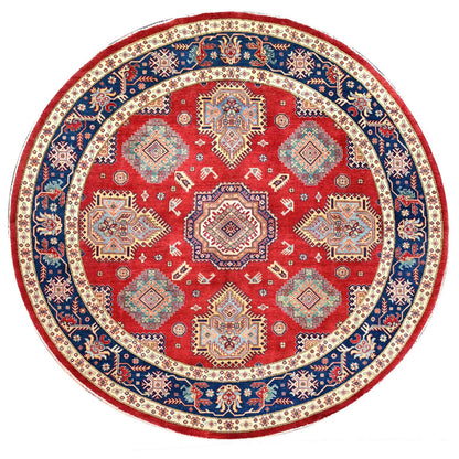 Kazak Wool Hand Knotted Rug Red Blue 8.10X8.11 -O086476