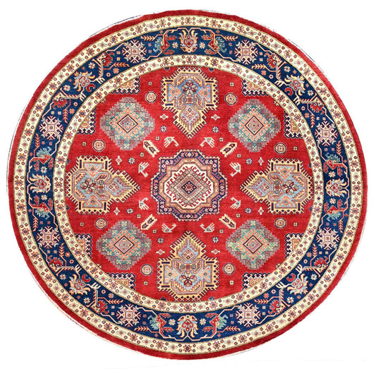 Kazak Wool Hand Knotted Rug Red Blue 8.10X8.11 -O086476