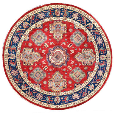 Kazak Wool Hand Knotted Rug Red Blue 8.10X8.11 -O086476