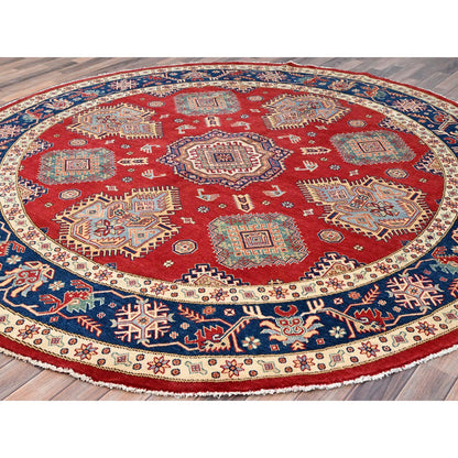 Kazak Wool Hand Knotted Rug Red Blue 8.10X8.11 -O086476