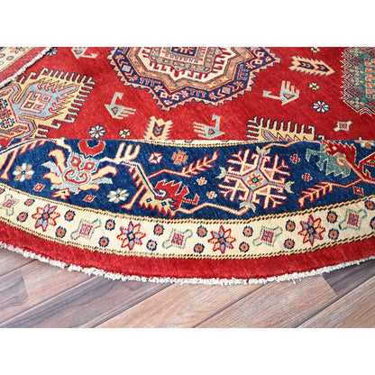 Kazak Wool Hand Knotted Rug Red Blue 8.10X8.11 -O086476