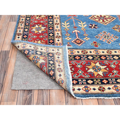 Kazak Wool Hand Knotted Rug Blue Red 9.2X11.4 -O086480