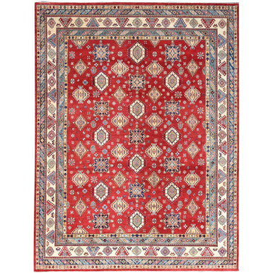 Kazak Wool Hand Knotted Rug Red Ivory 12.0X15.9 -O086484