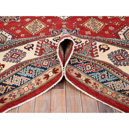 Kazak Wool Hand Knotted Rug Red Ivory 12.0X15.9 -O086484