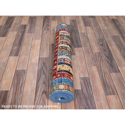 Kazak Wool Hand Knotted Rug Ivory 2.10x9.9 -O086486