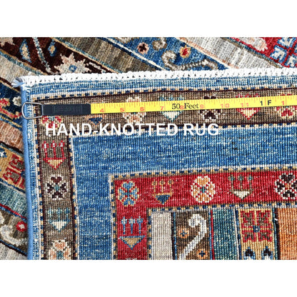Kazak Wool Hand Knotted Rug Ivory 2.10x9.9 -O086486
