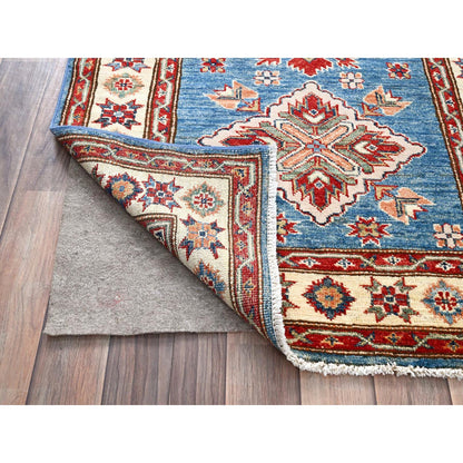 Kazak Wool Hand Knotted Rug Blue Ivory 2.11X19.8 -O086489