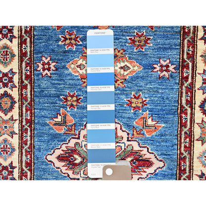 Kazak Wool Hand Knotted Rug Blue Ivory 2.11X19.8 -O086489
