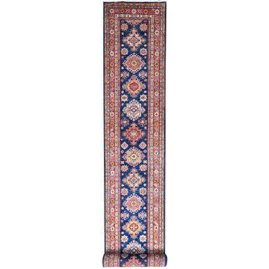 Kazak Wool Hand Knotted Rug Blue Red 2.9X26.3 -O086490