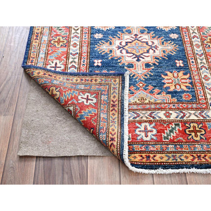 Kazak Wool Hand Knotted Rug Blue Red 2.9X26.3 -O086490