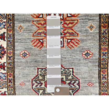 Kazak Wool Hand Knotted Rug Grey Ivory 2.8X22.6 -O086491