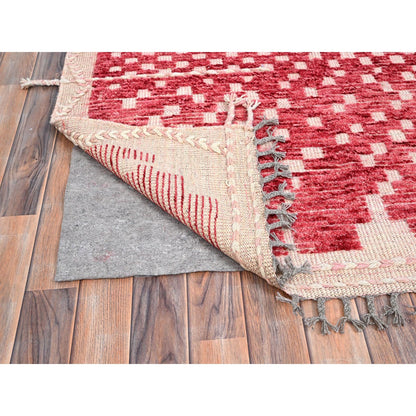 Tribal & Geometric Wool Hand Knotted Rug Red Ivory 9.1X12.5 -O086500