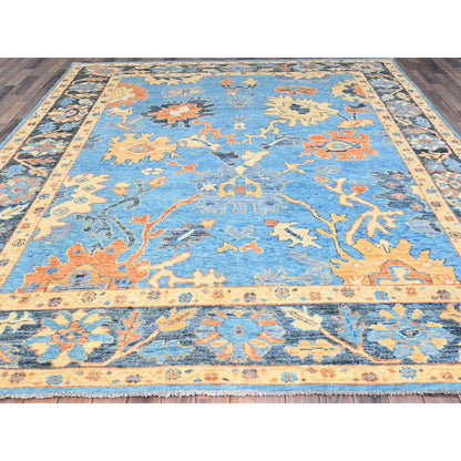 Oushak And Peshawar Wool Hand Knotted Rug Blue Blue 8.4X10.5 -O086504