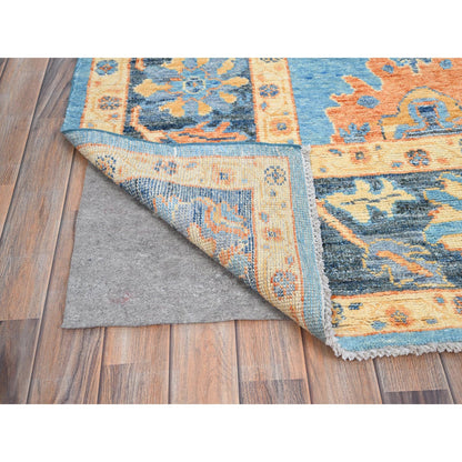 Oushak And Peshawar Wool Hand Knotted Rug Blue Blue 8.4X10.5 -O086504